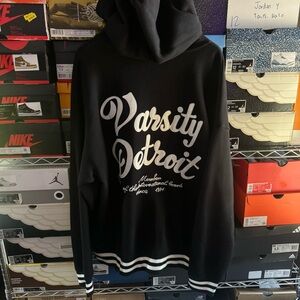 Black Varsity Detroit Hoodie